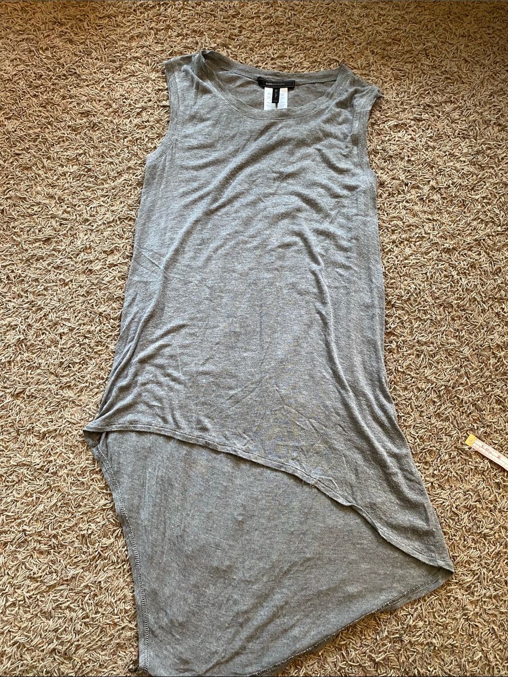 BCBGMaxAzria Sleeveless Gray Asymmetrical Hem Dress XXS